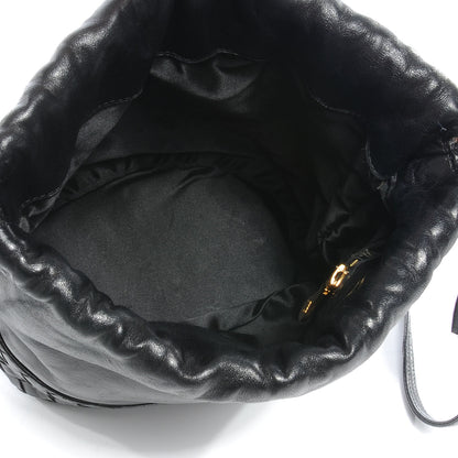 Bottega Veneta Vintage Leather Drawstring Shoulder Bag Black 5 of 8
