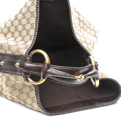 Gucci Monogram Large Horsebit Chain Hobo Dark Brown 5 of 7