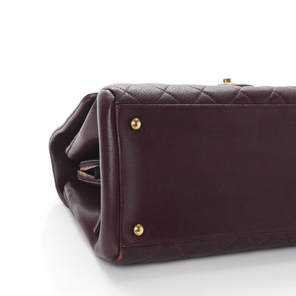 Chanel Shiny Sheepskin Quilted Large Trapezio Flap Dark Burgundy 8 of 13