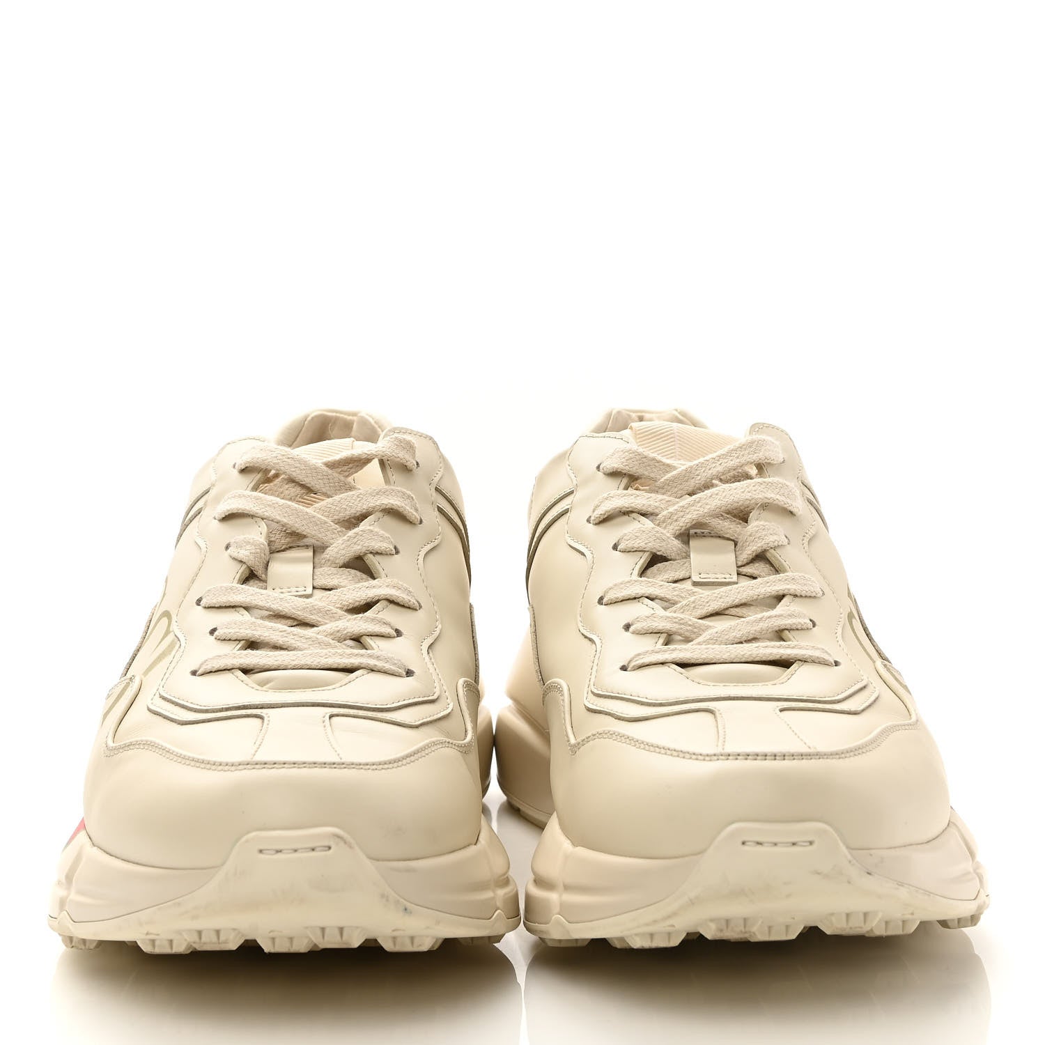 Gucci Calfskin Logo Womens Rhyton Sneakers 41 Ivory 2 of 11