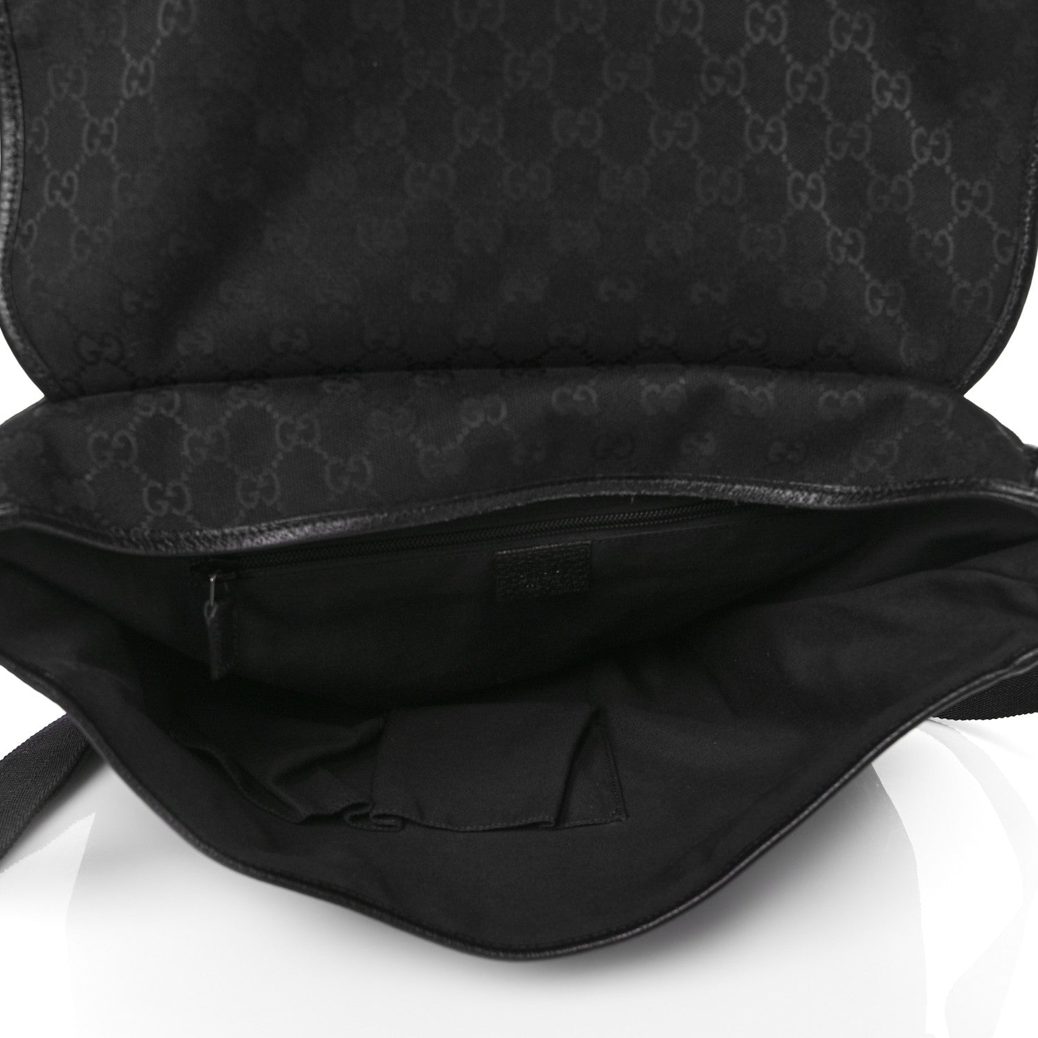 Gucci GG Plus Monogram Medium Flap Messenger Bag Black 5 of 11