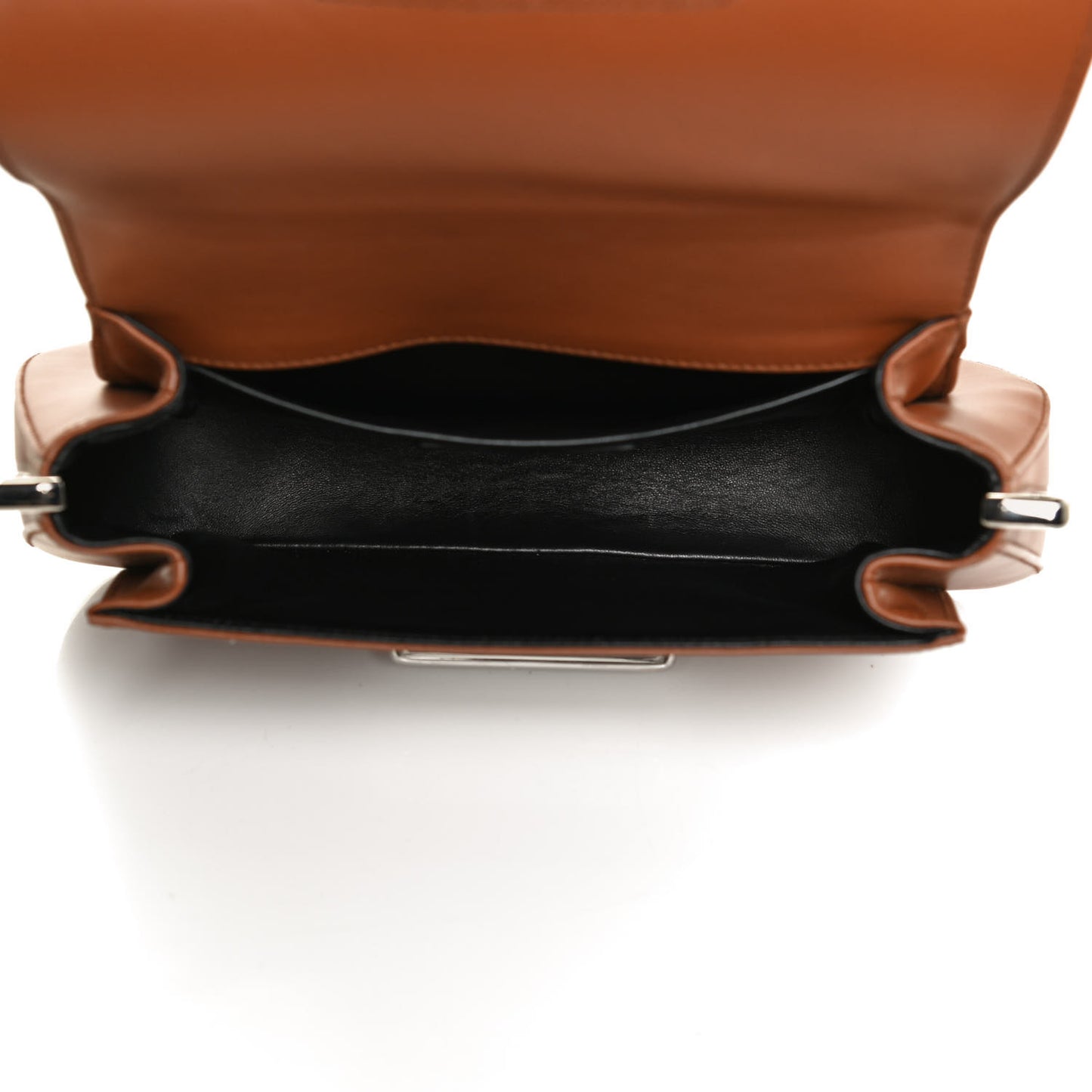 City Calfskin Saffiano Sidonie Shoulder Bag Cognac