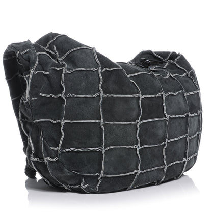Chanel Suede Patchwork Hobo Charcoal Grey 3 of 9