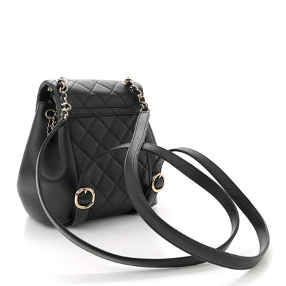 Chanel Lambskin Quilted Small Duma Drawstring Backpack Black 3 of 10