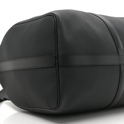 Louis Vuitton Grained Calfskin Aerogram Keepall Bandouliere 50 Black 9 of 10