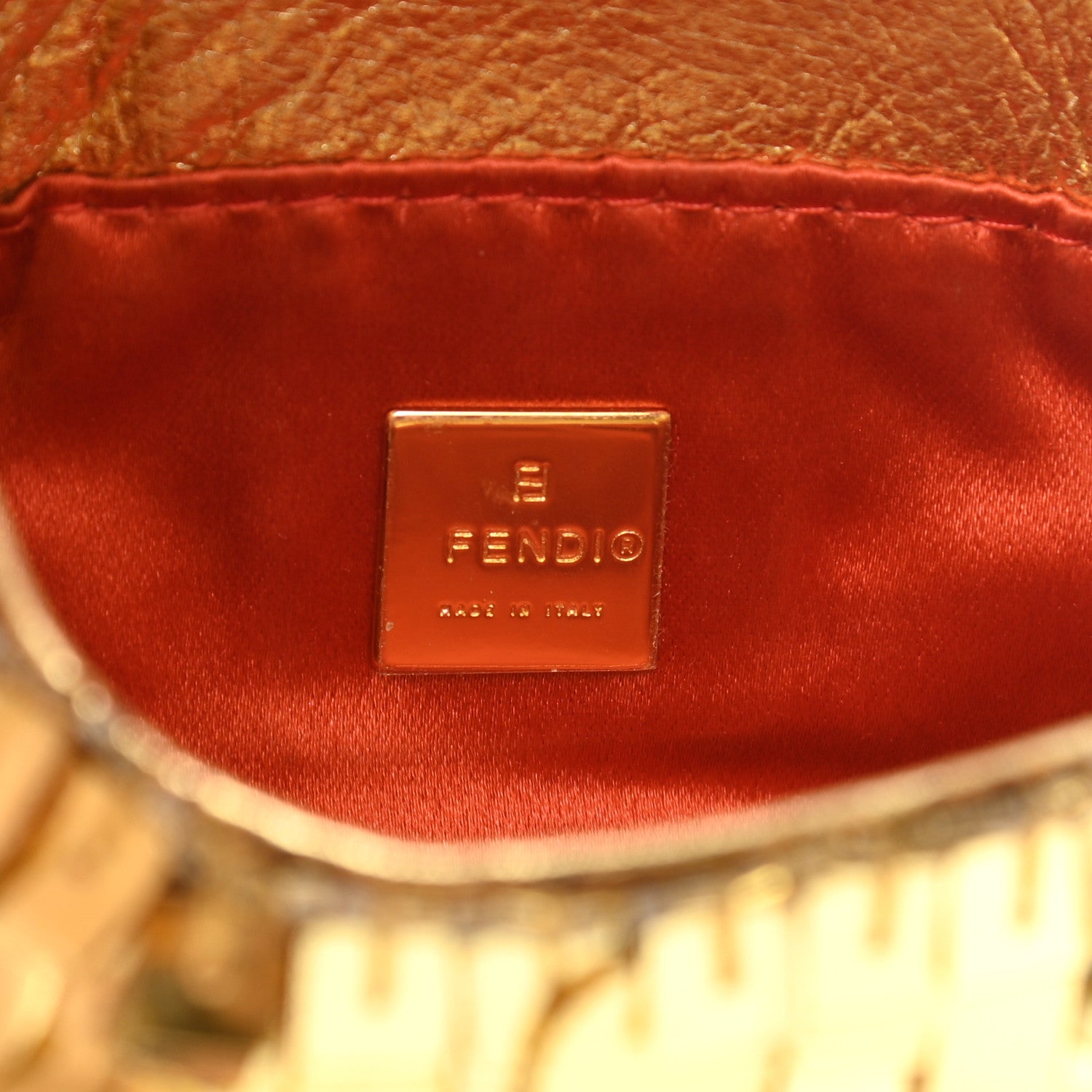 Fendi Sequin Paillettes Mini Half Moon Baguette Gold 6 of 13