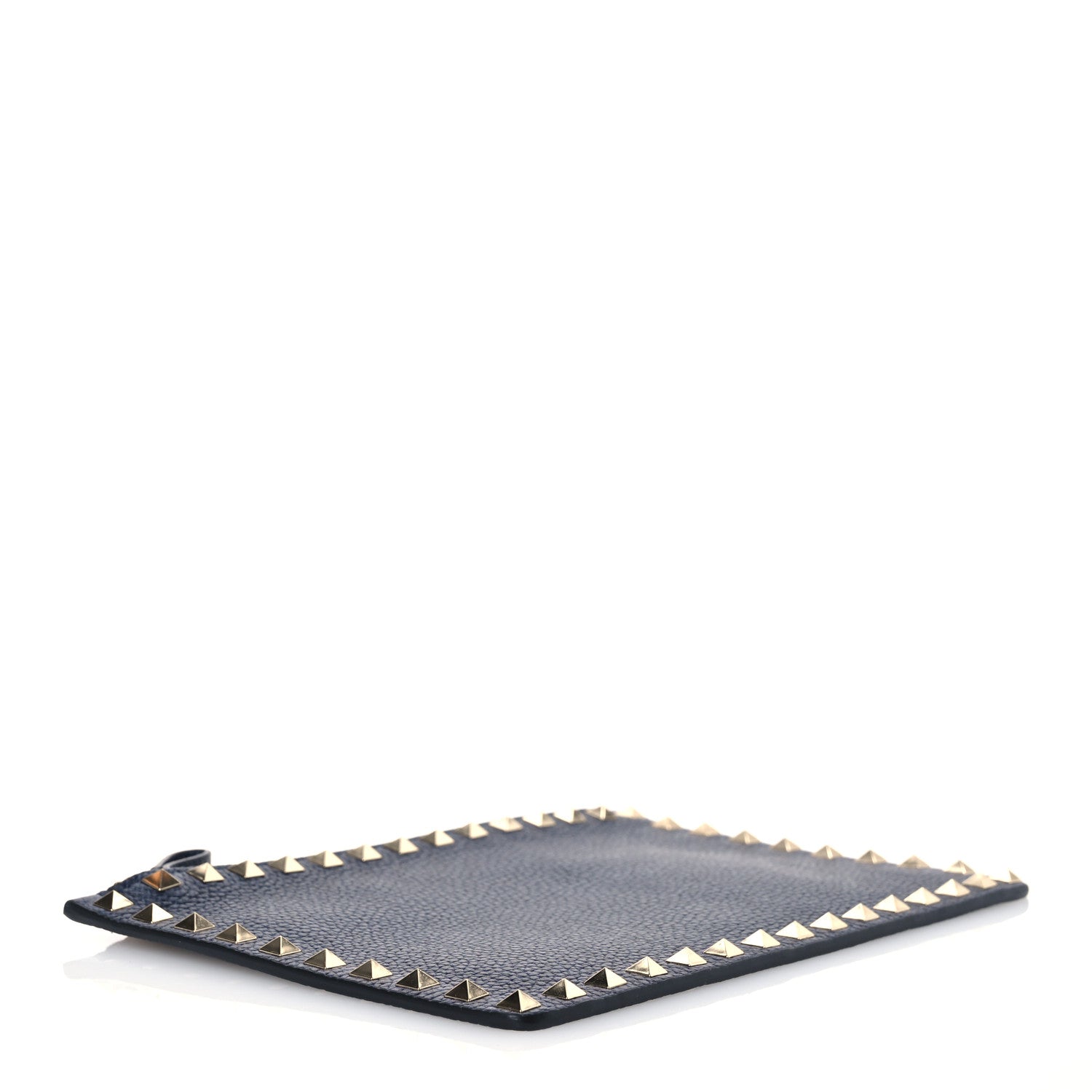 Valentino Garavani Grained Calfskin Medium Rockstud Zip Pouch Deep Denim 4 of 7