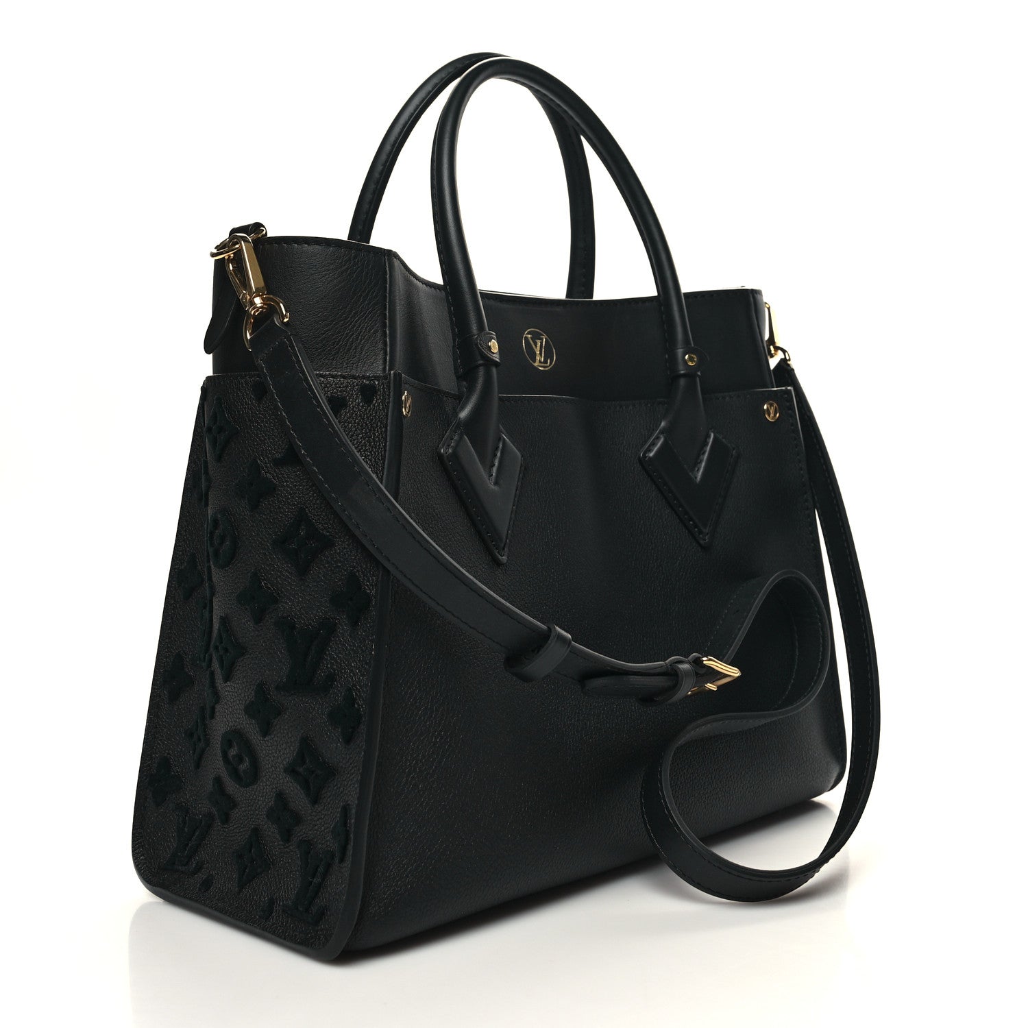 Louis Vuitton Calfskin Monogram Tufting On My Side Black 3 of 9