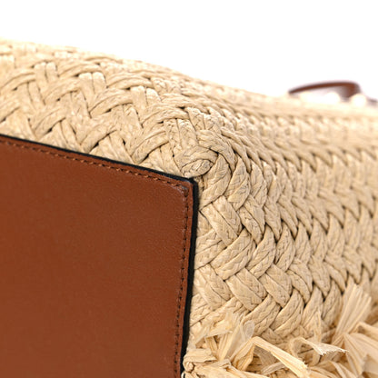 Valentino Garavani Raffia Calfskin Rockstud Shoulder Tote Naturale Saddle Brown 30 of 31