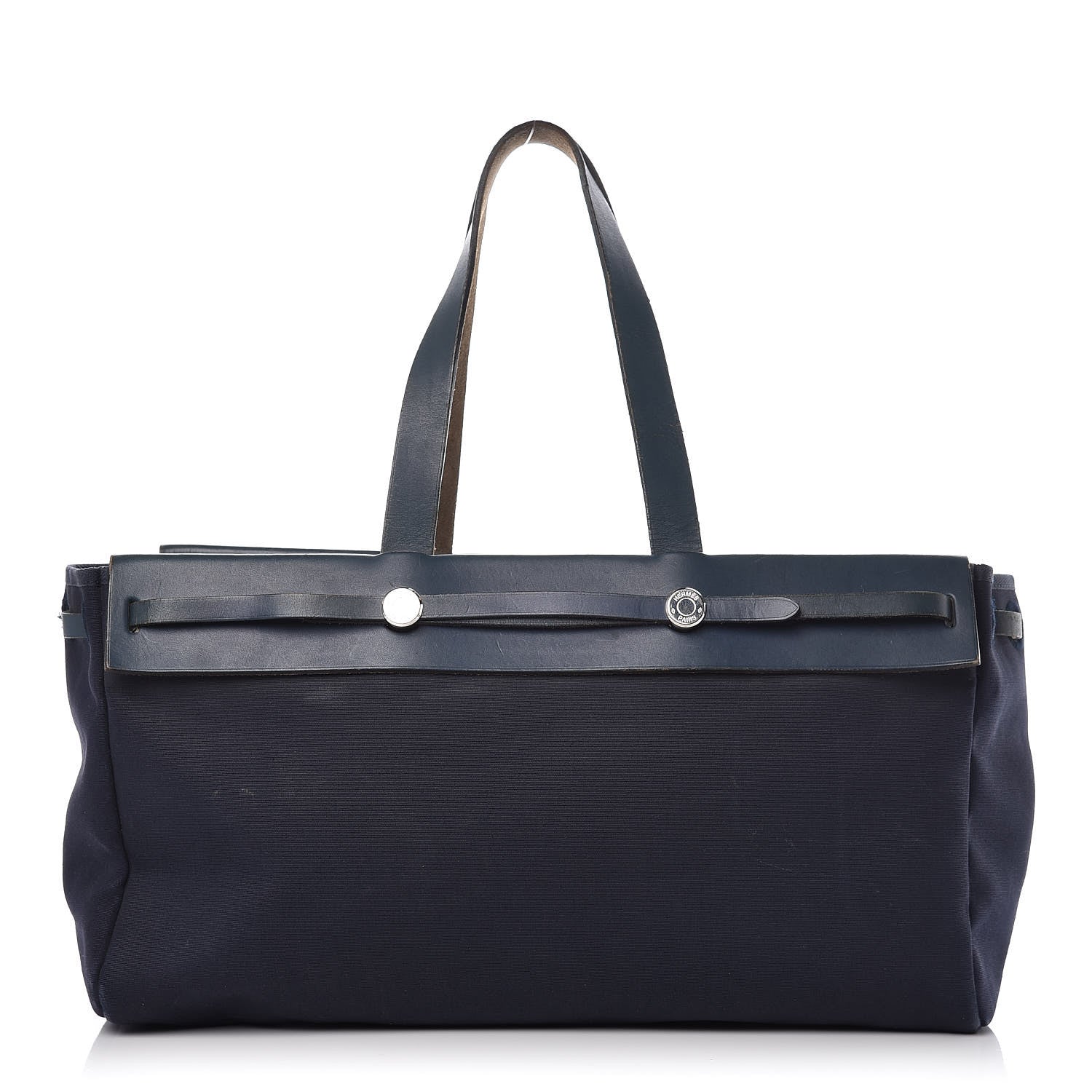 Hermes Toile Vache Hunter Herbag Cabas MM Bleu Marine 1 of 23