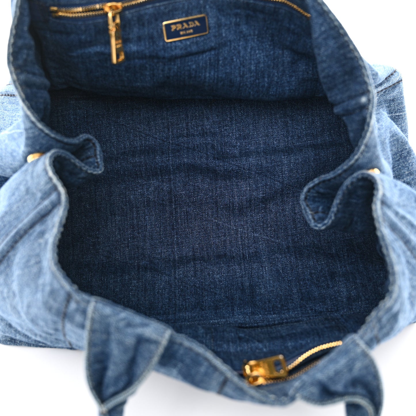 Denim Logo Tote Bleu