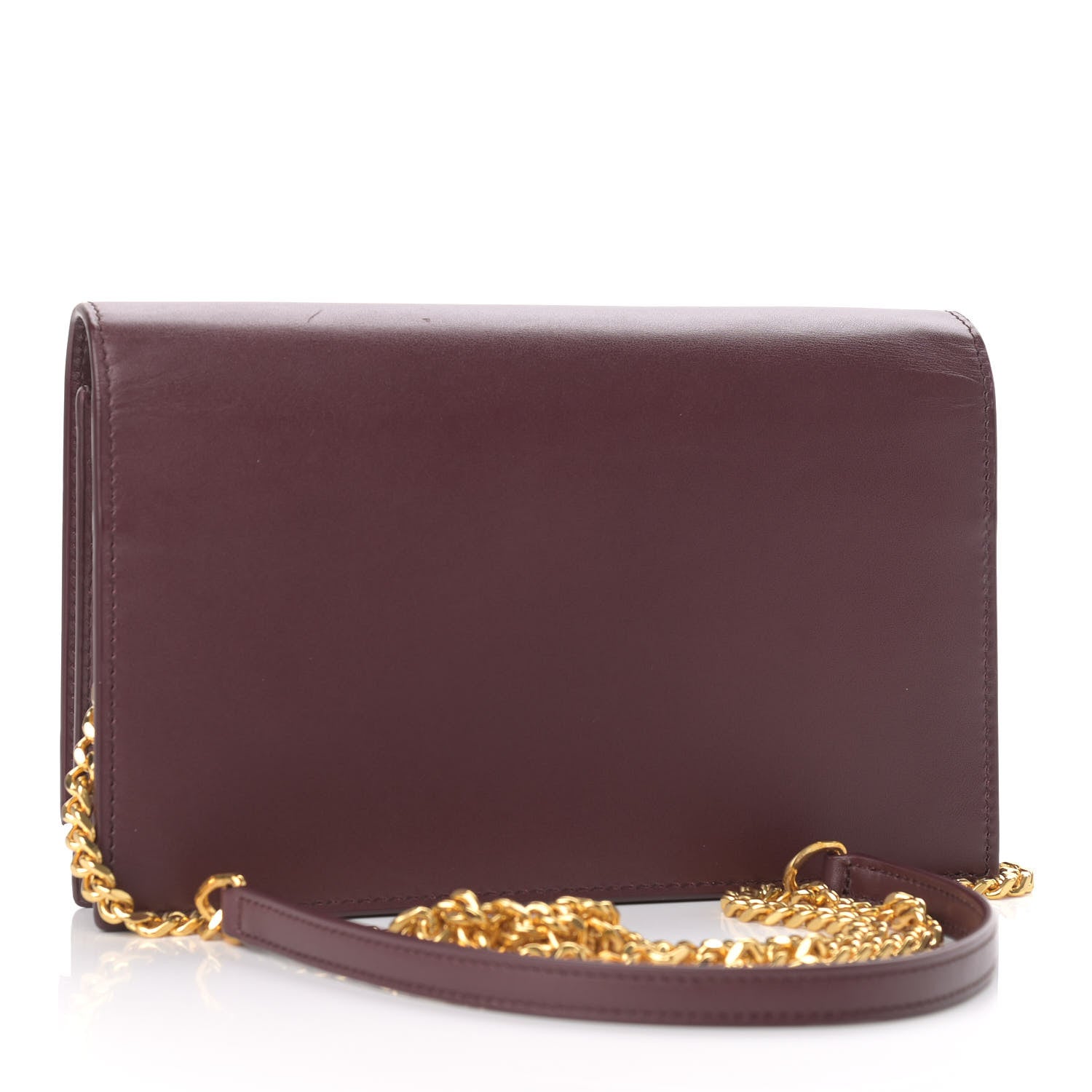 Saint Laurent Smooth Calfskin Classic Monogram Kate Tassel Chain Wallet Palissandre 3 of 8