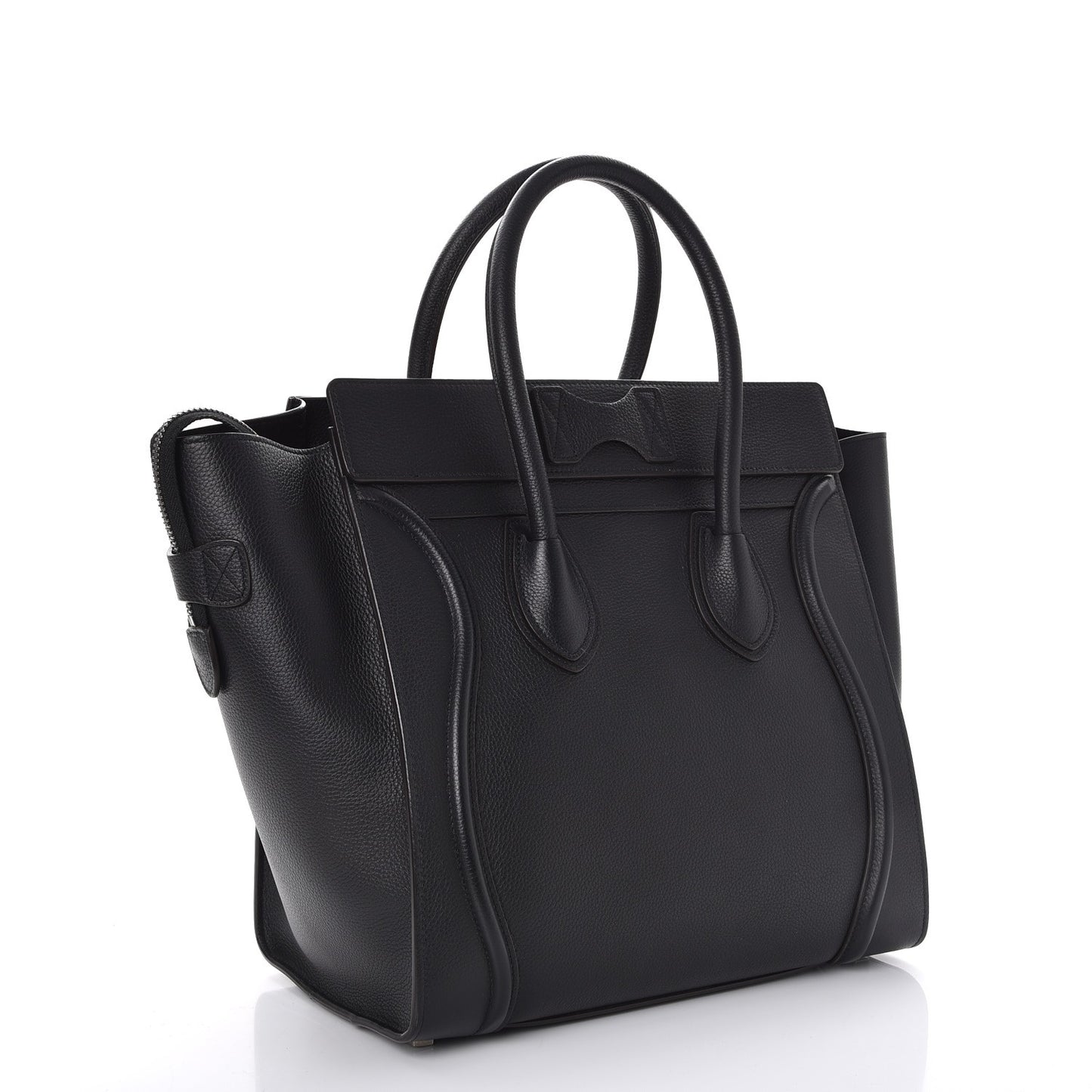 Drummed Calfskin Mini Luggage Black