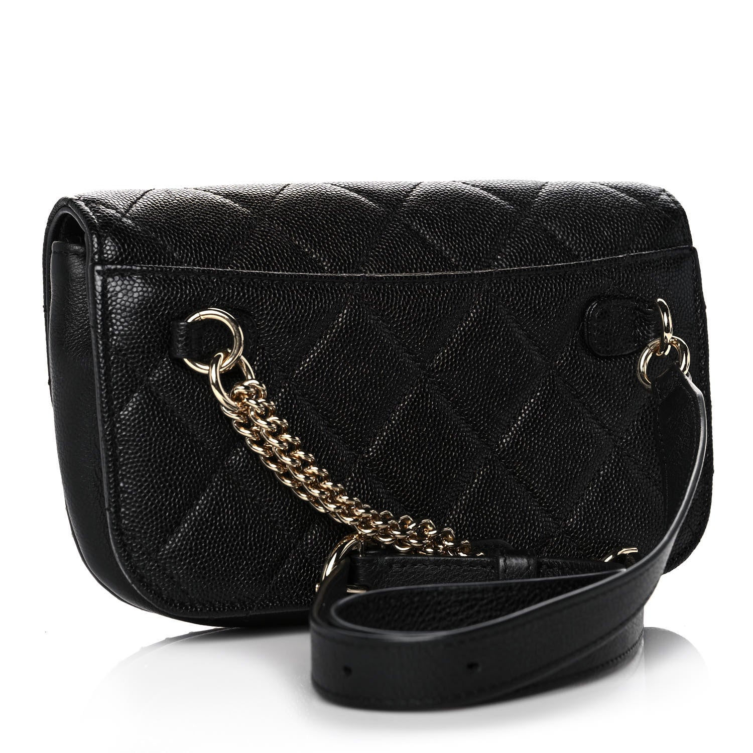 Chanel Caviar Quilted Studded Flap Waist Bag Black 3 of 11