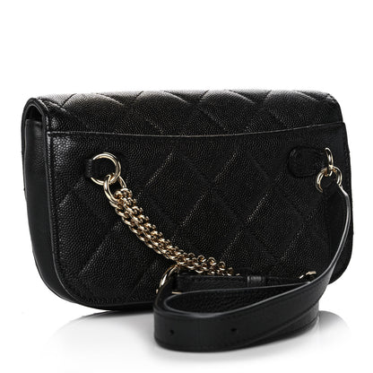 Chanel Caviar Quilted Studded Flap Waist Bag Black 3 of 11