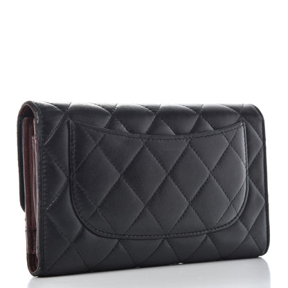 Chanel Lambskin Quilted Large Flap Wallet Black 3 of 7