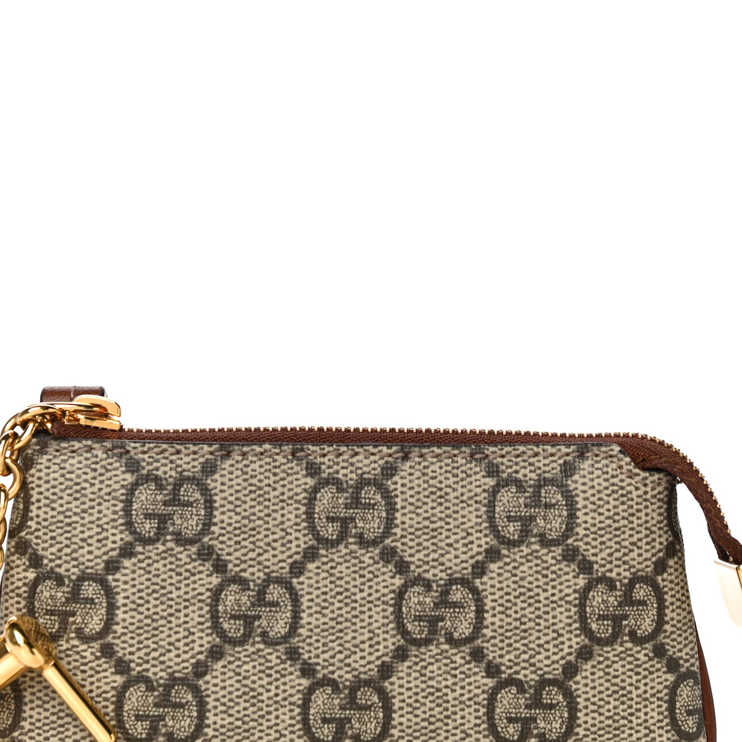 GG Supreme Monogram Key Case Brown