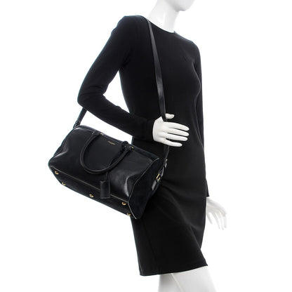 Saint Laurent Calfskin Suede Classic Duffle 6 Black 2 of 14
