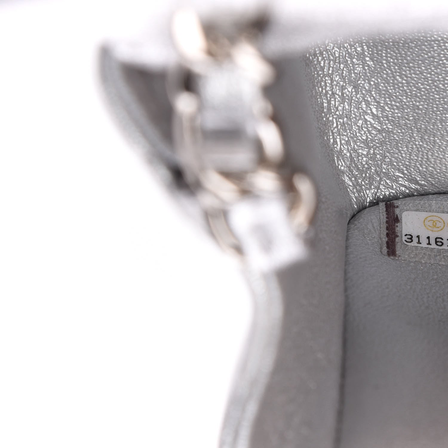 Chanel Metallic Lambskin Quilted Mini Square Flap Silver 7 of 10