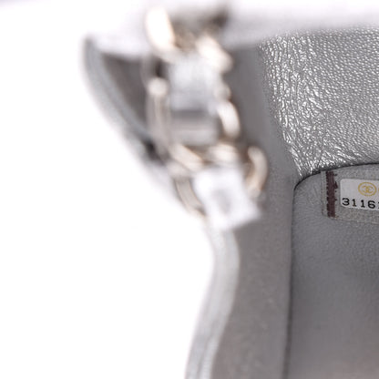 Chanel Metallic Lambskin Quilted Mini Square Flap Silver 7 of 10