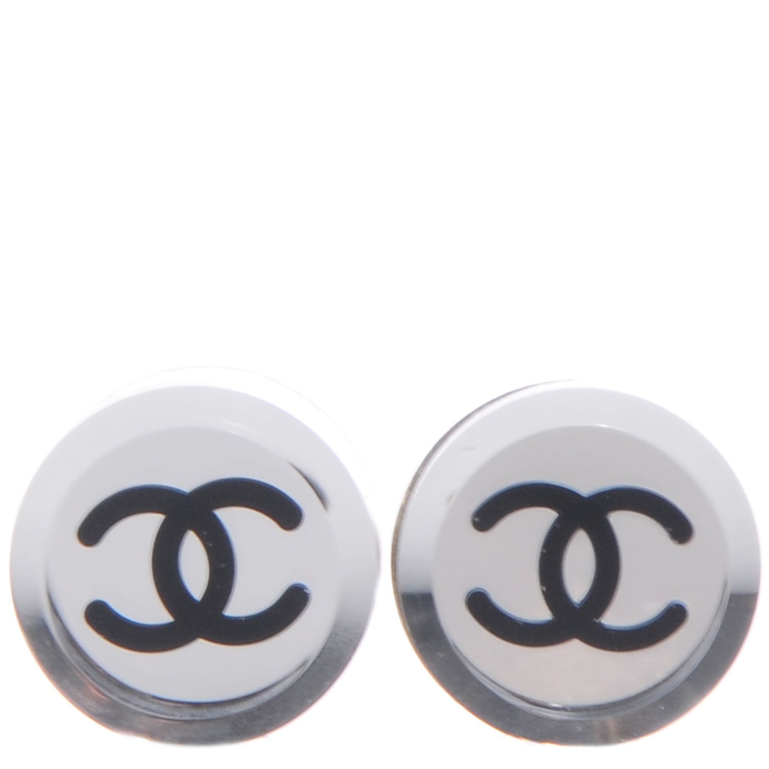 Chanel Translucent Resin CC Earrings Black 1 of 6