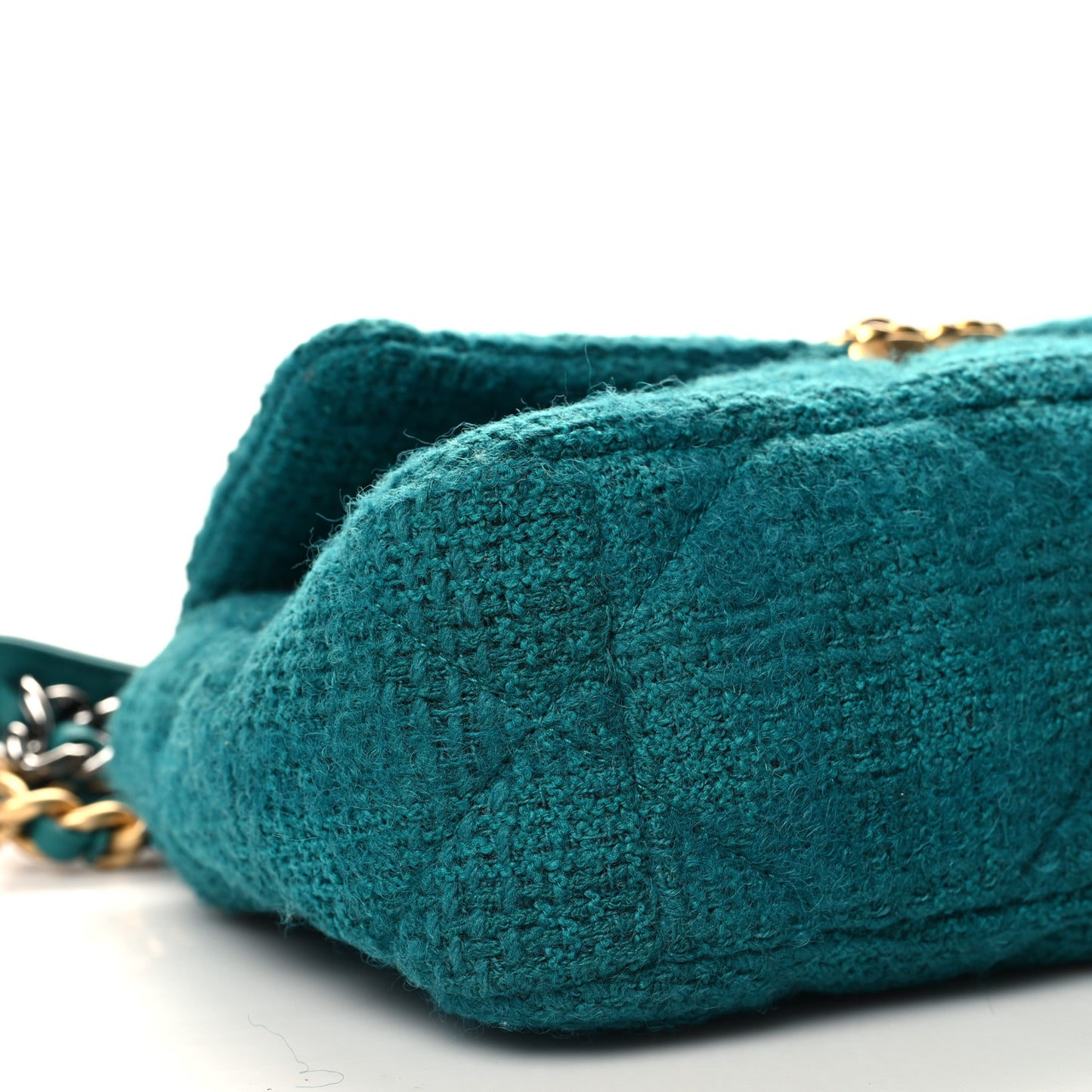 Tweed Quilted Medium Chanel 19 Flap Green