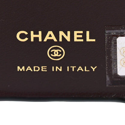Chanel Lambskin Quilted Pearl Crush iPhone XII Pro Holder With Chain Black 4 of 6