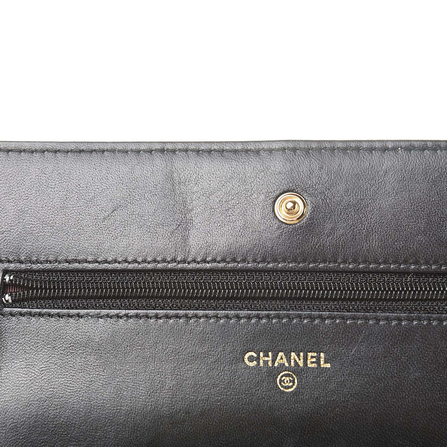 Lambskin Quilted Wallet On Chain WOC Black