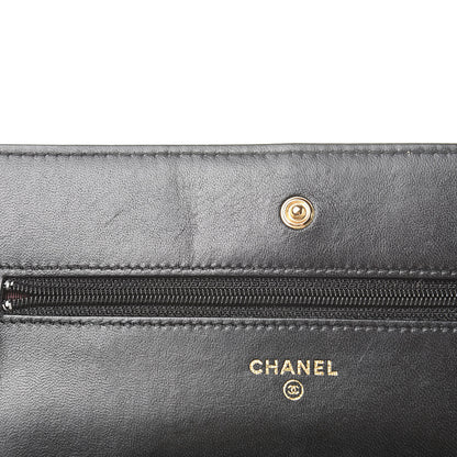 Chanel Lambskin Quilted Wallet On Chain WOC Black 14 of 16