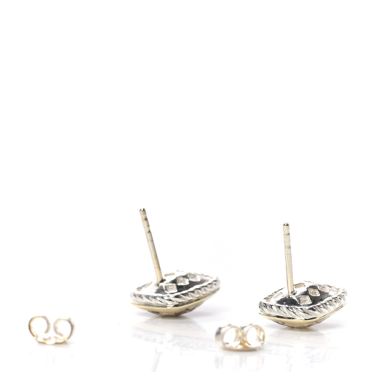 Sterling Silver 18K Yellow Gold Smoky Quartz 11mm Albion Earrings