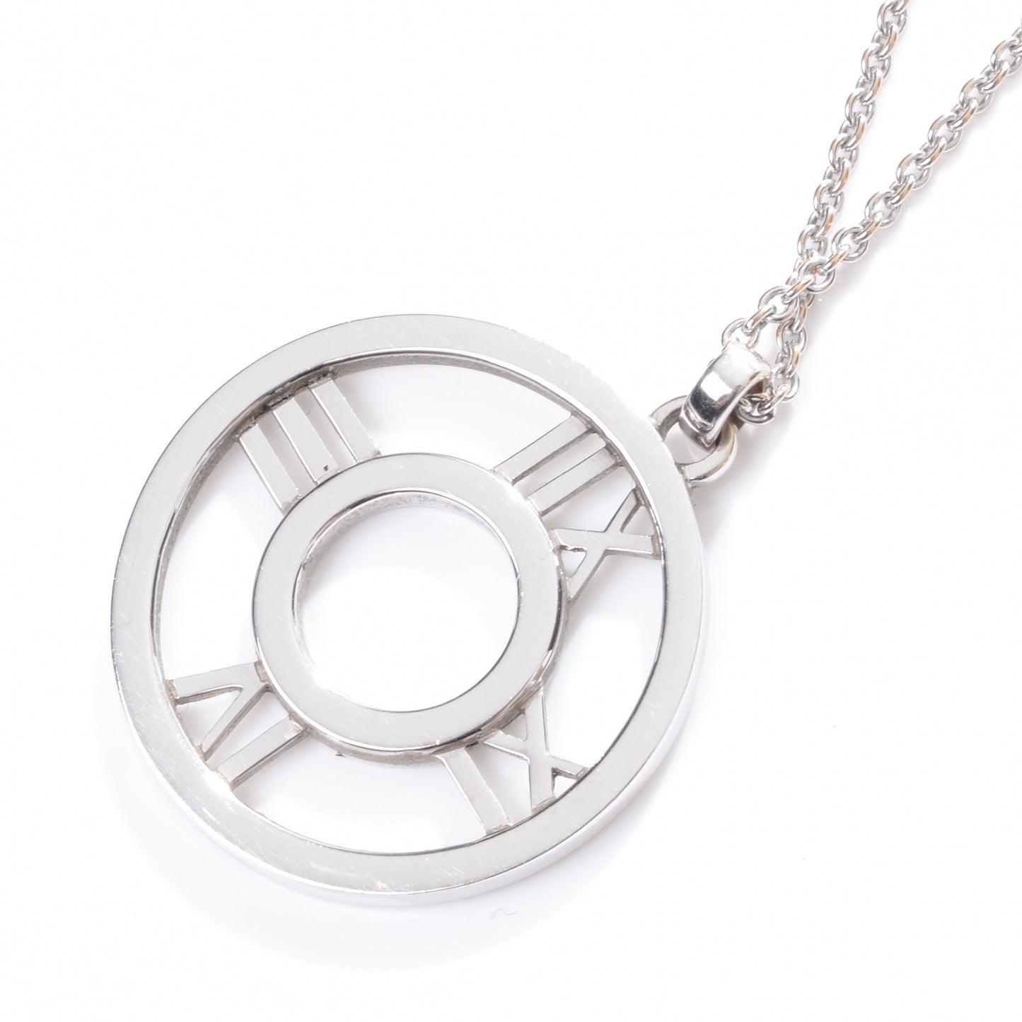 18k White Gold Diamond Atlas Pendant Necklace