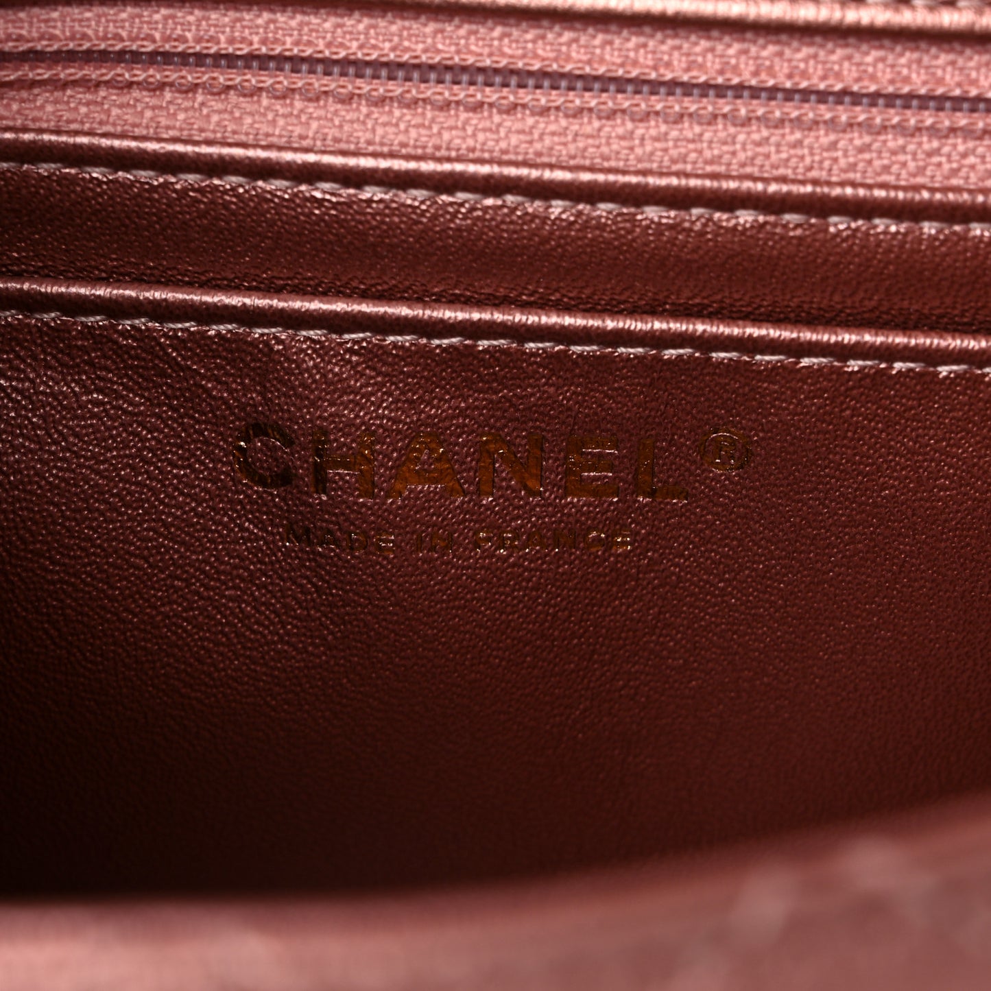 Metallic Grained Calfskin Quilted 2.55 Reissue Mini Flap Copper Pink