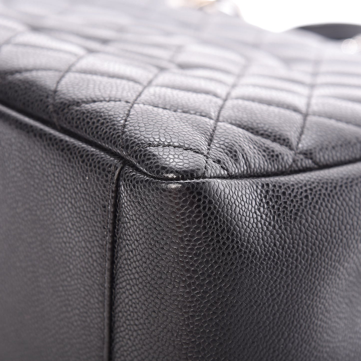 Caviar Quilted Grand Shopping Tote GST Black