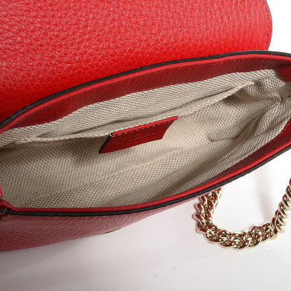 Gucci Pebbled Calfskin Small Soho Flap Crossbody Red 5 of 7