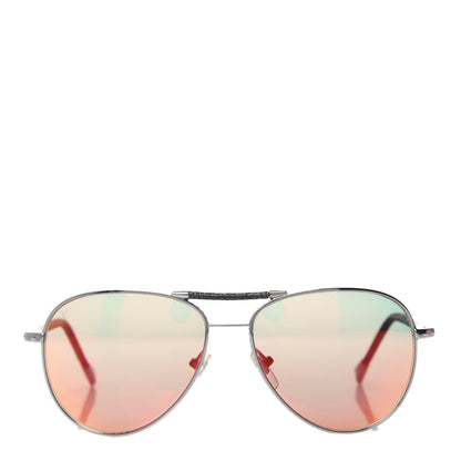 Louis Vuitton Damier Graphite Conspiration Pilote Aviator Sunglasses Z0791U Silver 2 of 8