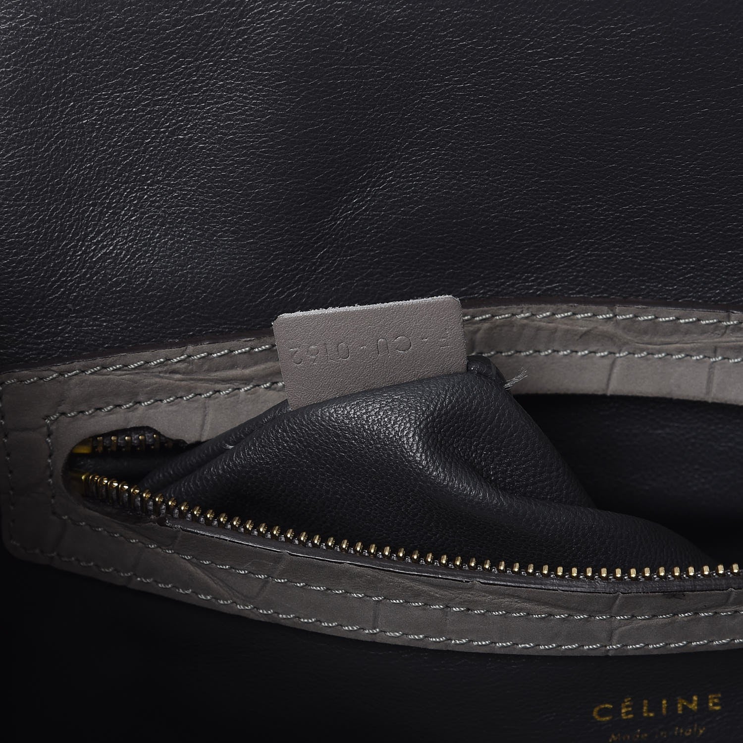 Celine Crocodile Embossed Nubuck Medium Phantom Luggage Grey 7 of 16