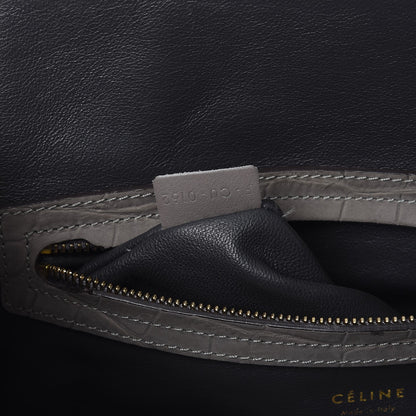 Celine Crocodile Embossed Nubuck Medium Phantom Luggage Grey 7 of 16