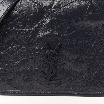 Saint Laurent Crinkled Calfskin Matelasse Monogram Niki Chain Wallet Deep Marine 9 of 9
