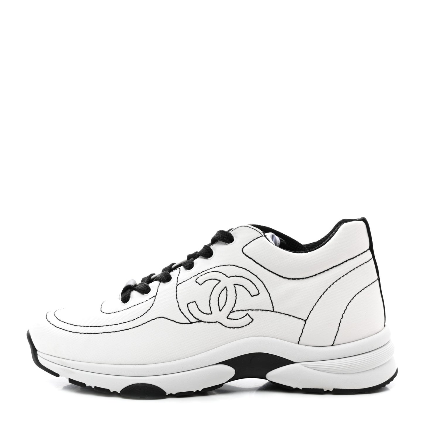 Cotton Sneakers 39 White Black