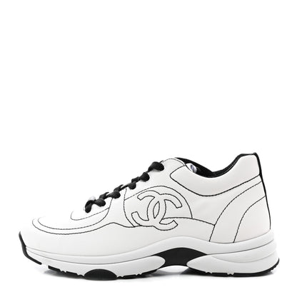 Chanel Cotton Sneakers 39 White Black 1 of 9