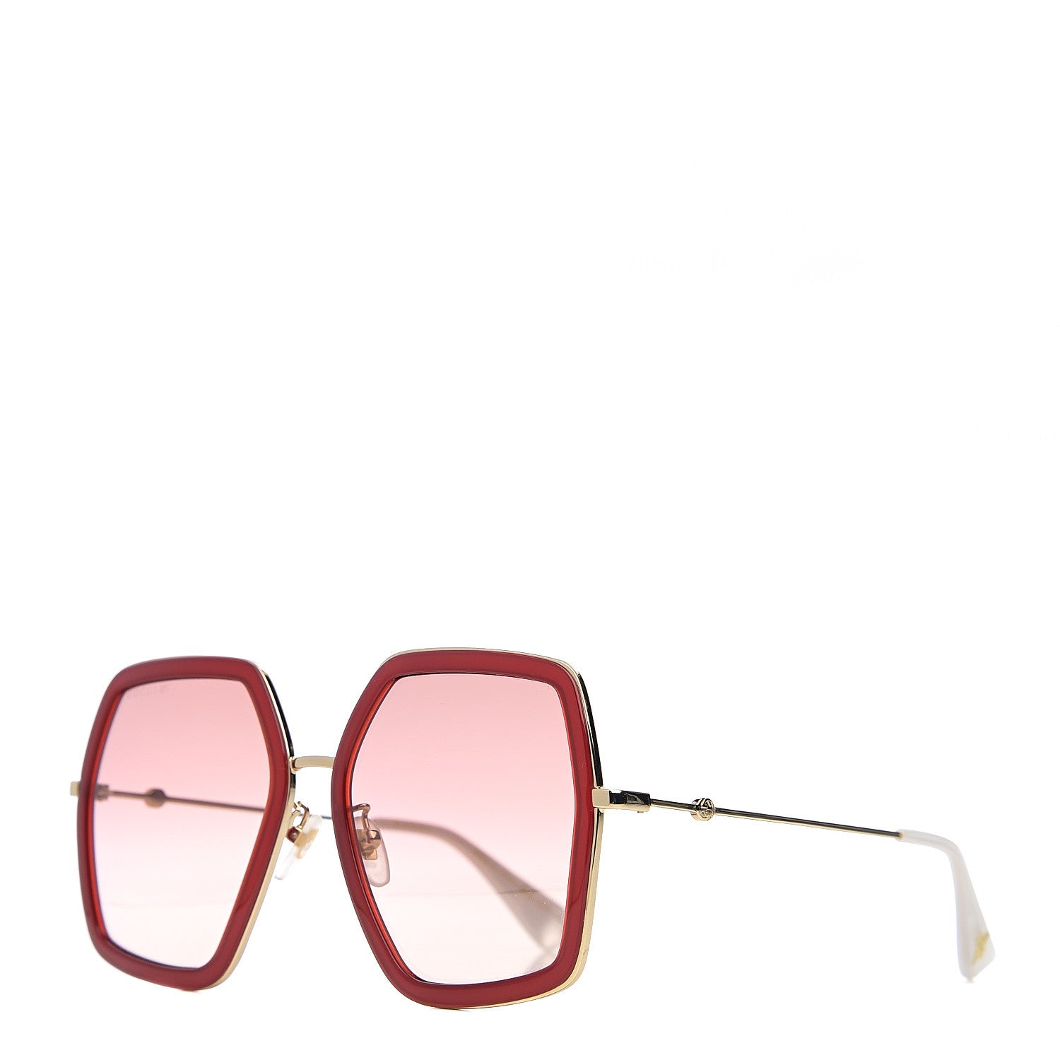 Gucci Acetate Oversize Square Frame GG0106S Sunglasses Red 1 of 8