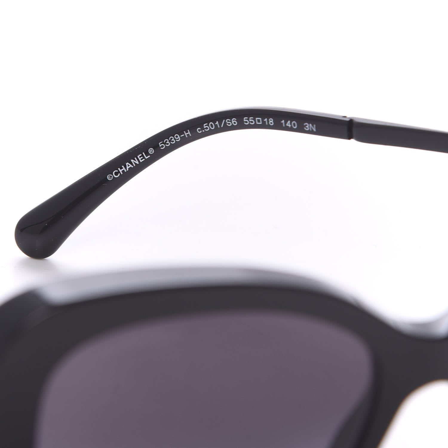 Chanel Acetate Butterfly Winter Pearl Sunglasses 5339-H Black 5 of 8