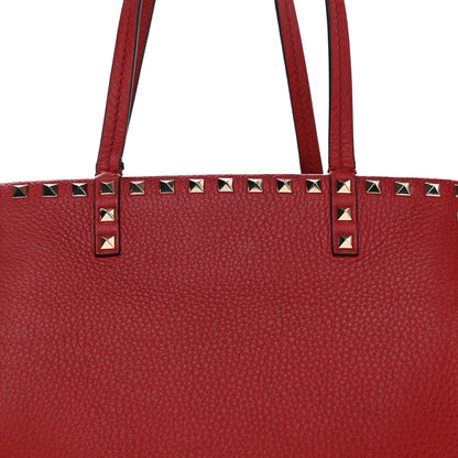 Valentino Garavani Grained Calfskin Rockstud Double Handle Cinch Tote Rosso Valentino 7 of 9