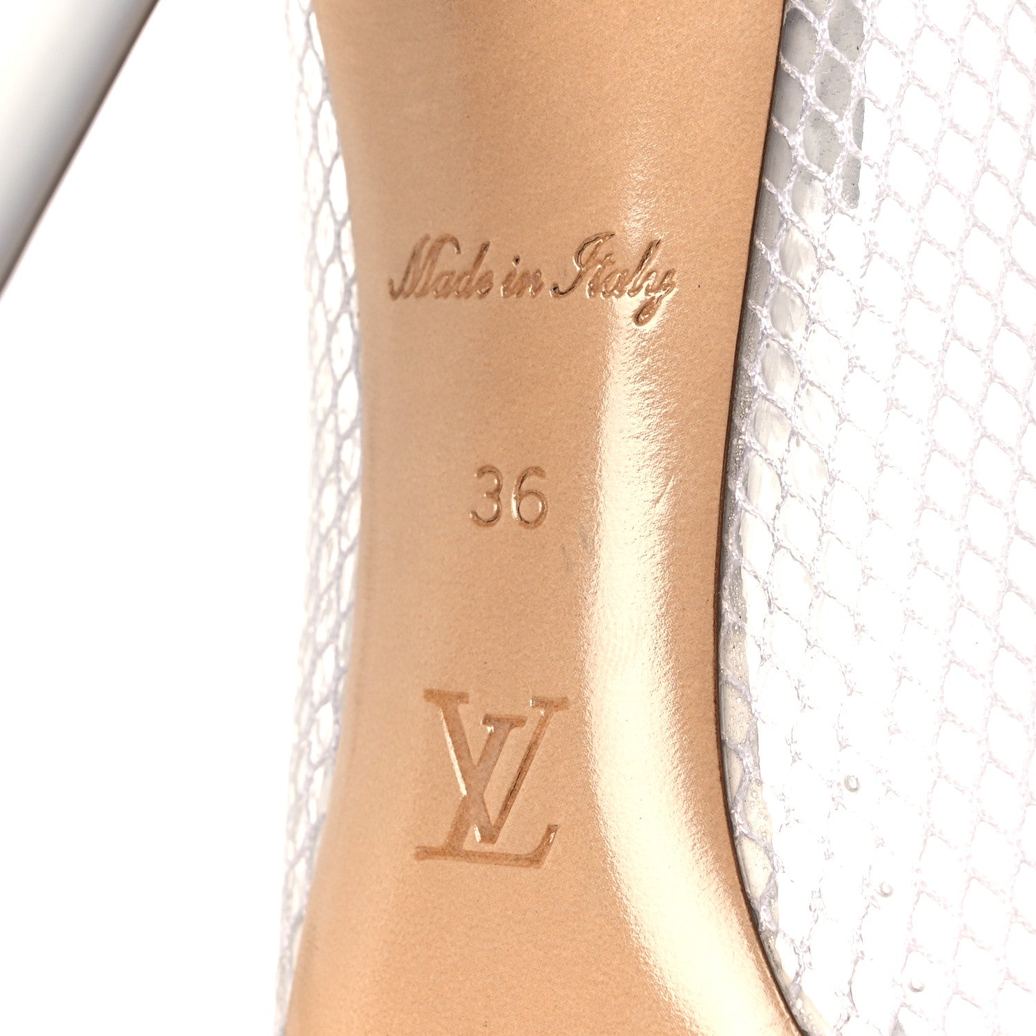 Louis Vuitton Calfskin Mesh PVC Urban Twist Pumps 36 White 6 of 8