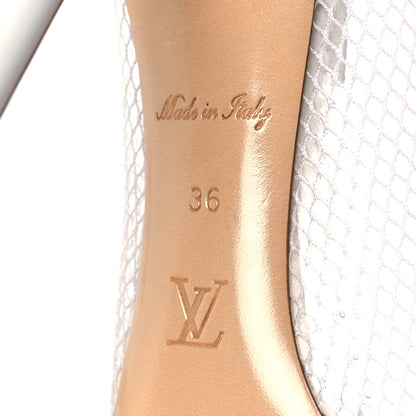 Louis Vuitton Calfskin Mesh PVC Urban Twist Pumps 36 White 6 of 8