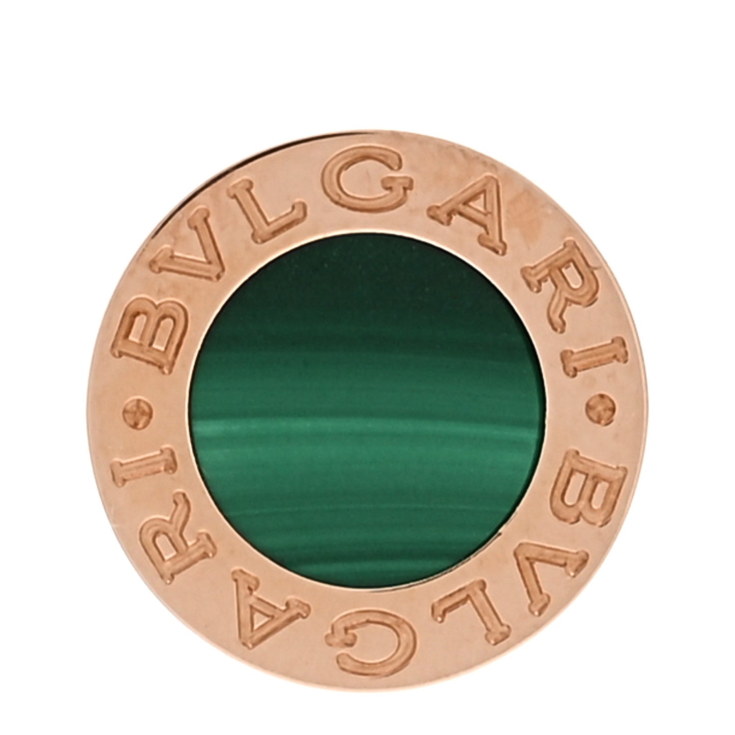 18K Rose Gold Malachite BVLGARI BVLGARI Single Stud Earring