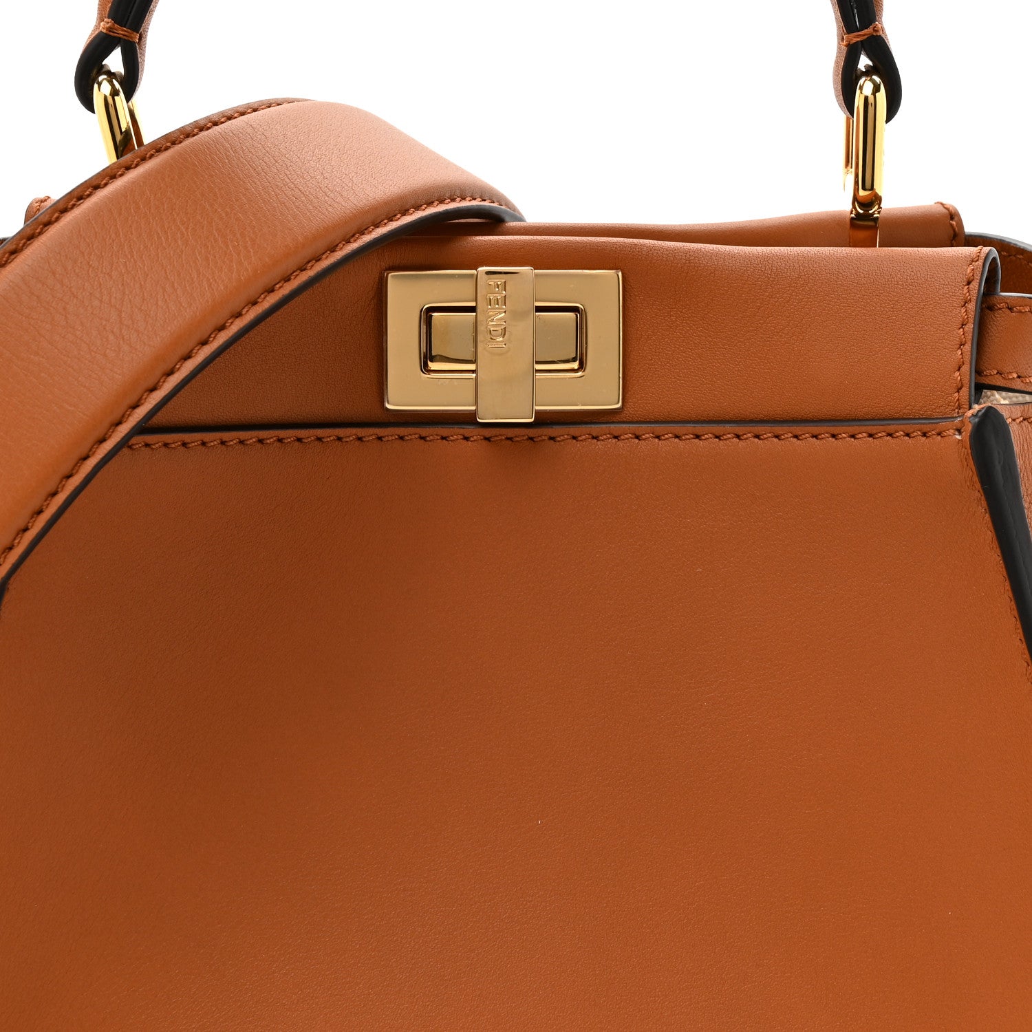 Fendi Vitello Seta Canvas FF Embroidered Mini Peekaboo Iconic