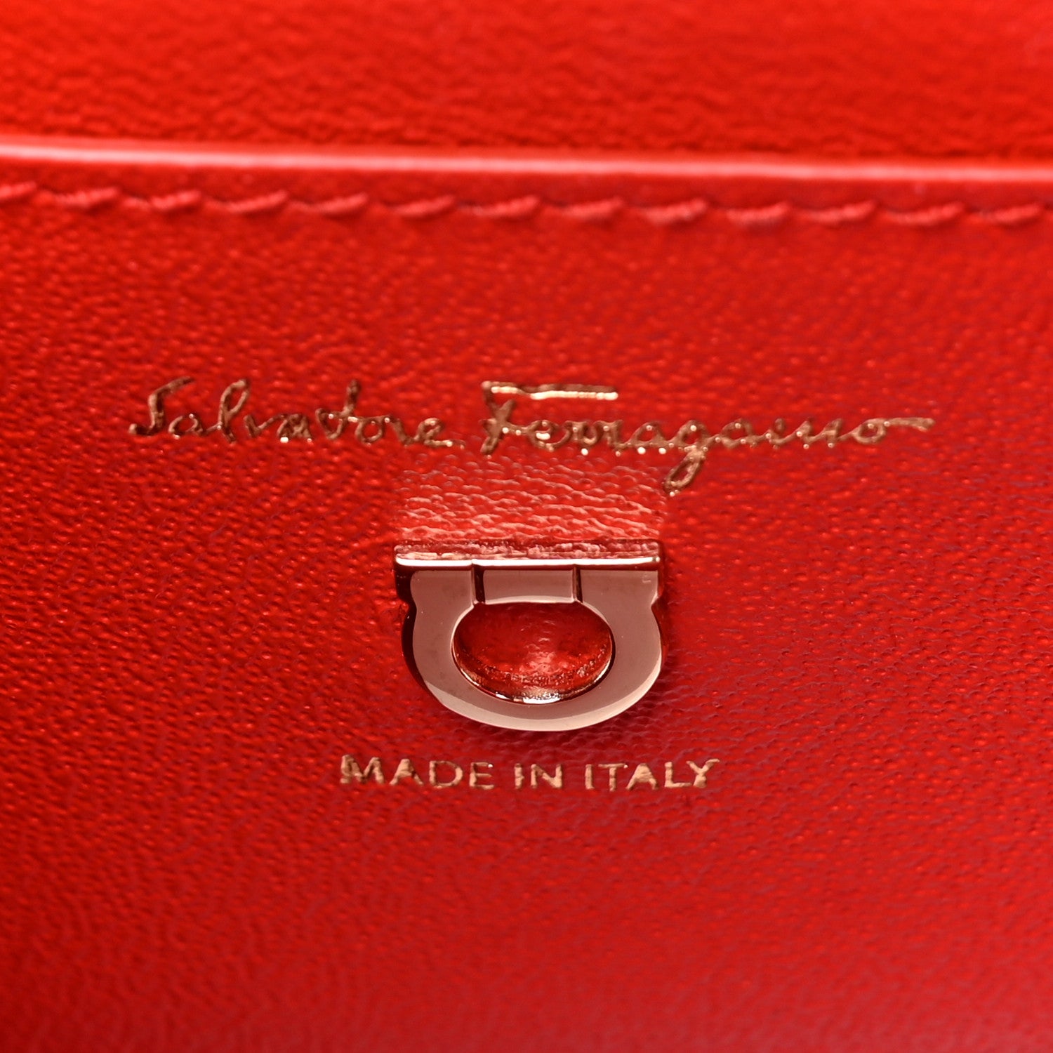Salvatore Ferragamo SALVATORE FERRAGAMO Calfskin Gancini Mini Boxyz Red 6 of 15