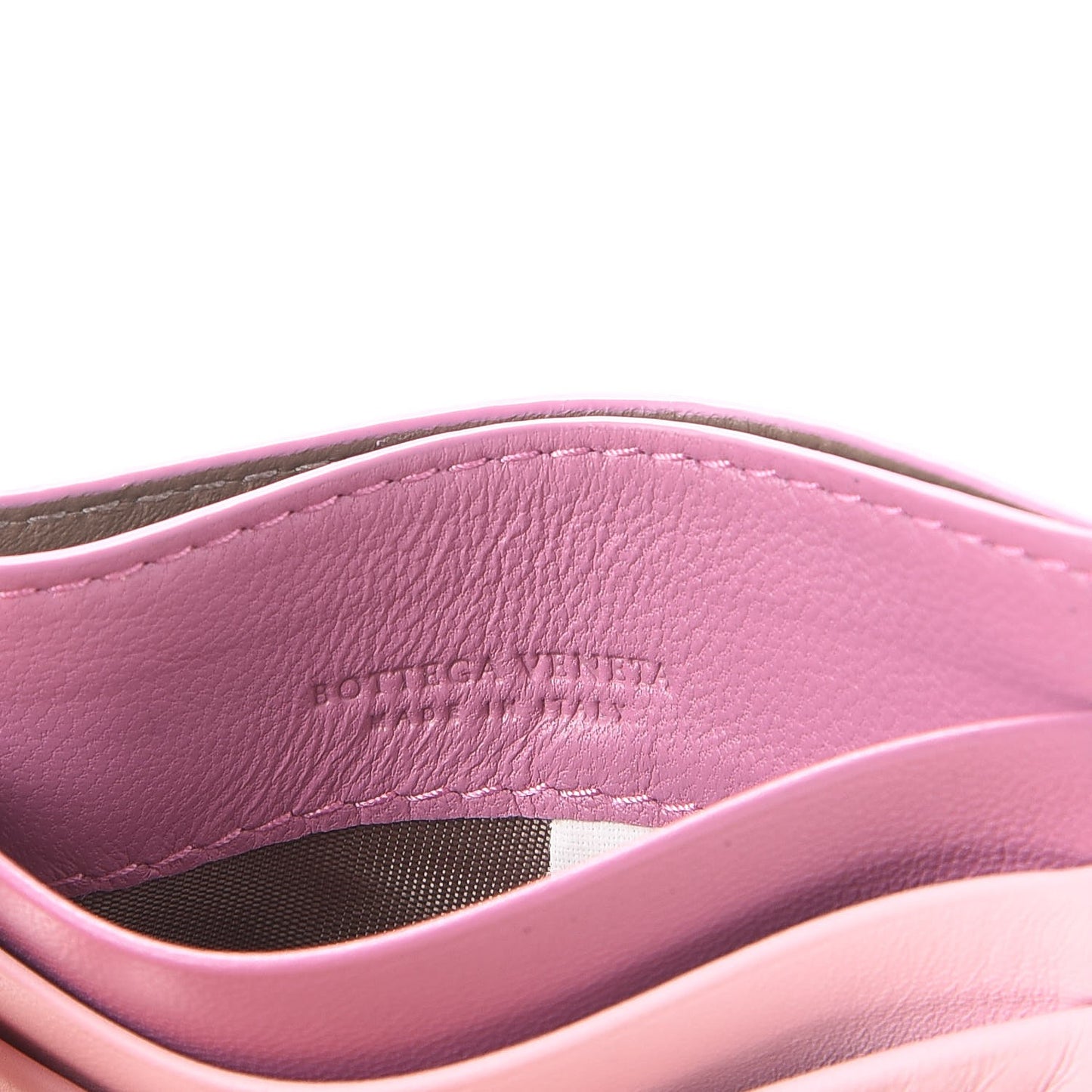 Nappa Intrecciato Woven Card Holder Pink Purple