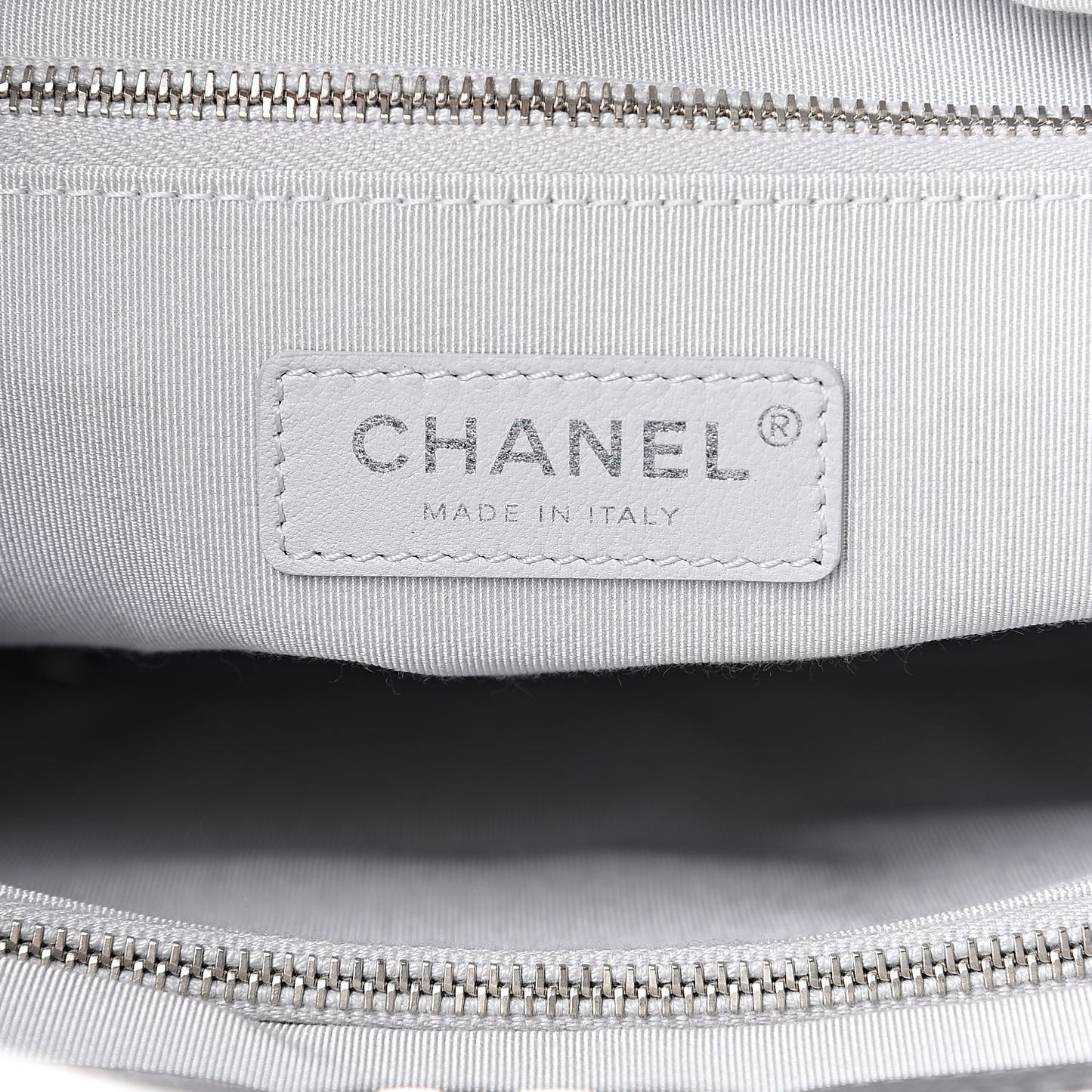 Metallic Crumpled Calfskin Small 31 Shopping Bag Silver
